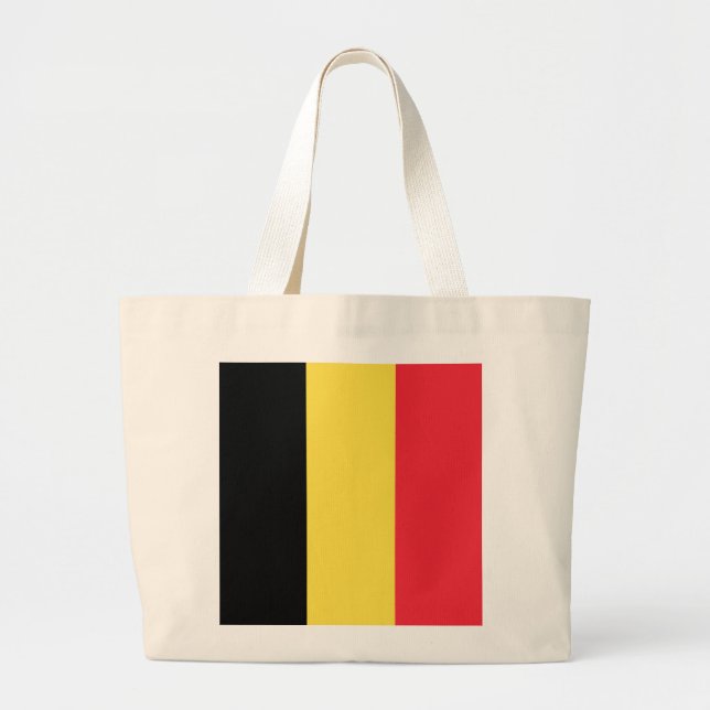 Belgium Flag Large Tote Bag (Front)