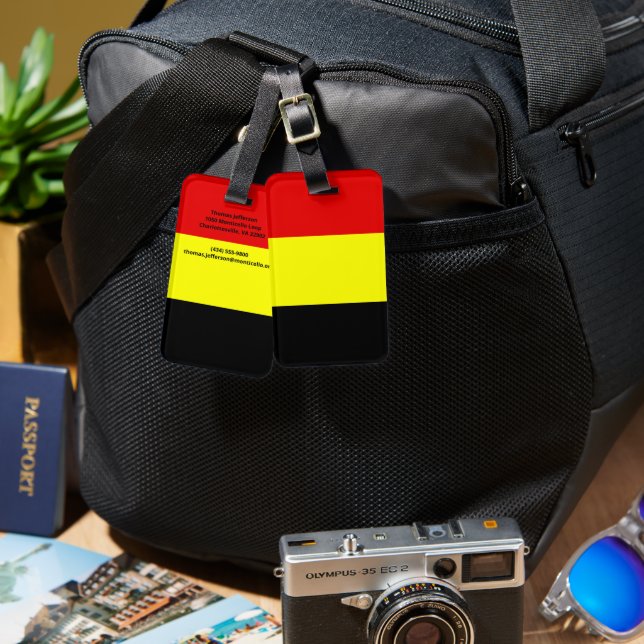 Belgium flag luggage tag (Front & Back)
