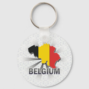Belgium Flag Map 2.0 Key Ring