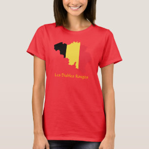 Belgium Flag Map Les Diables Rouges T-Shirt