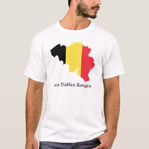 Belgium Flag Map Les Diables Rouges T-Shirt