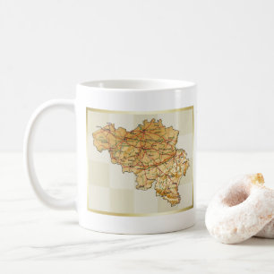 Belgium Flag + Map Mug