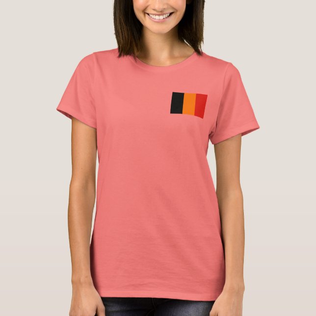 Belgium Flag + Map T-Shirt (Front)