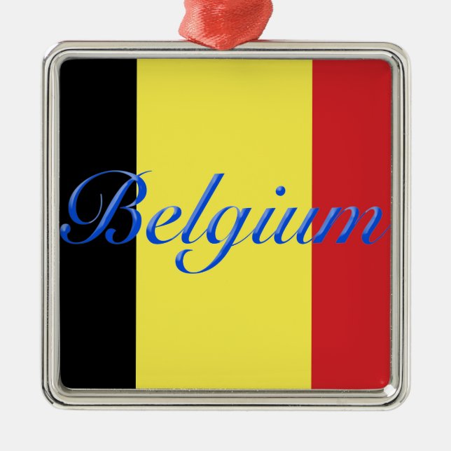 Belgium flag metal tree decoration (Front)