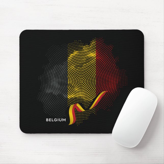 Belgium flag mouse mat (With Mouse)