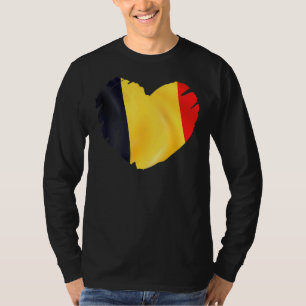 Belgium Flag On Shape Of Heart Belgium   T-Shirt