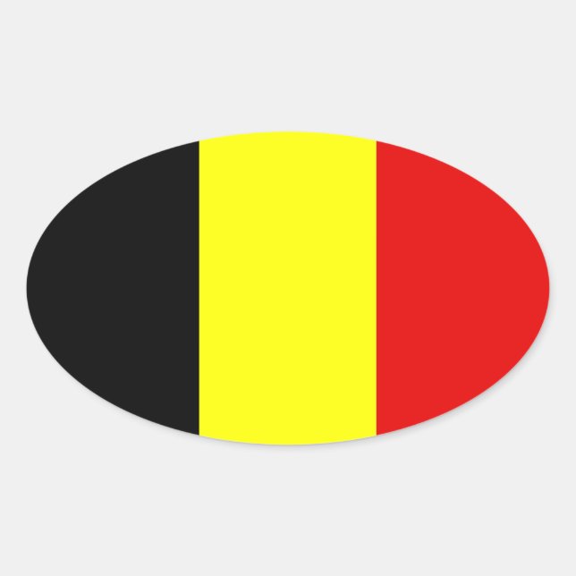 Belgium flag oval sticker (Front)