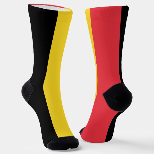 Belgium Flag Patriotic Belgian National Pride Socks (Angled)