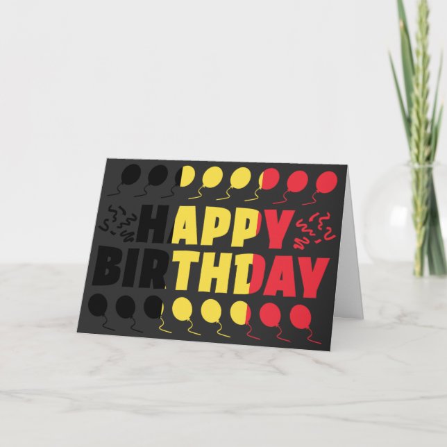 Belgium Flag Patriotic Birthday Card (Front)