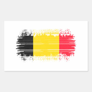 Belgium flag rectangular sticker