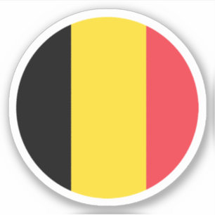 Belgium Flag Round Sticker