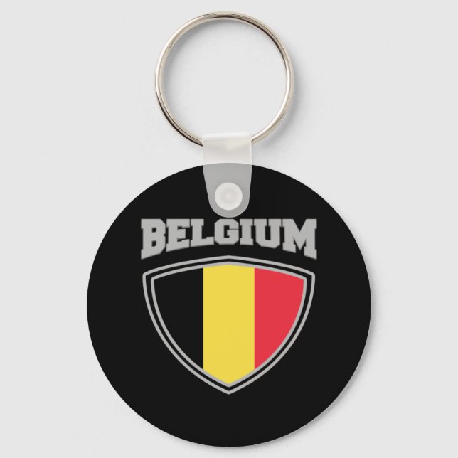 Belgium Flag Shield Key Ring (Front)