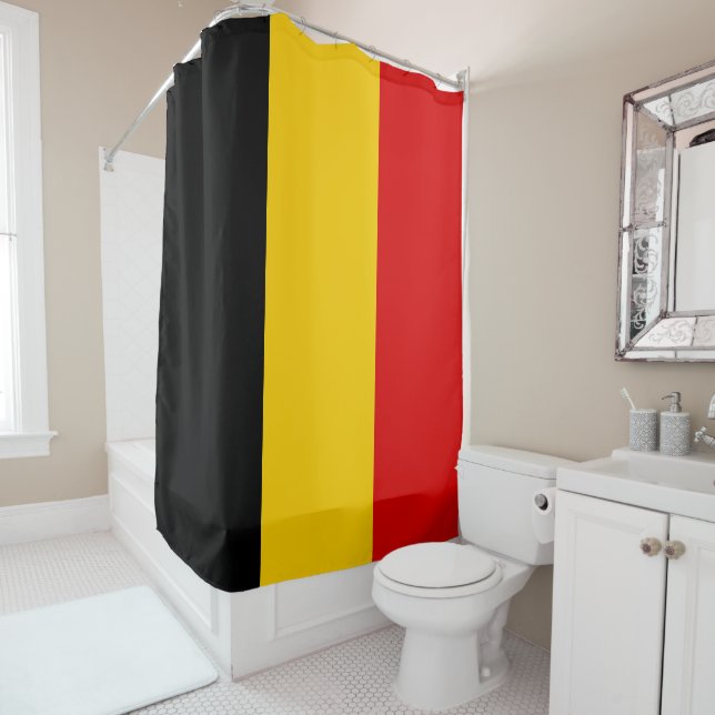 Belgium flag shower curtain (In Situ)