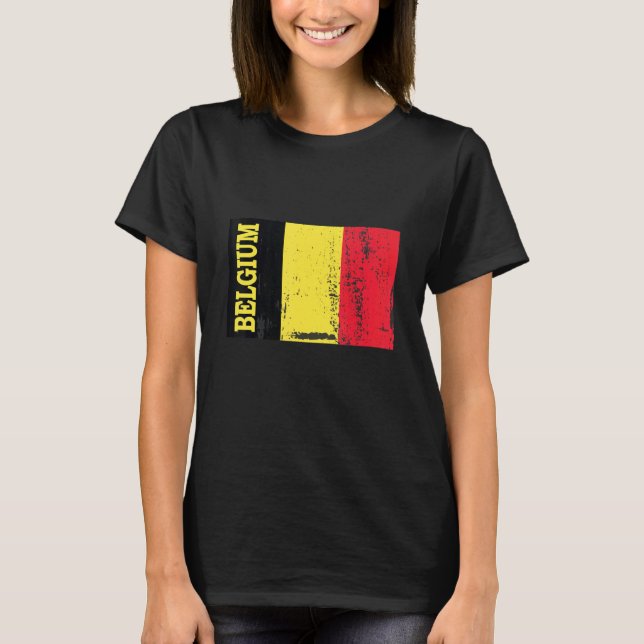 Belgium Flag Souvenir Distressed for Men Women Kid T-Shirt (Front)