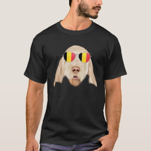 Belgium Flag Spinoni Italiani Dog Belgium Pocket T-Shirt