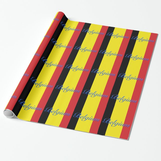 Belgium flag wrapping paper (Unrolled)