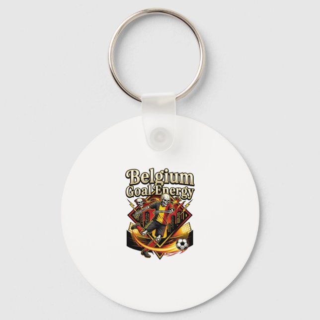 Belgium Goal Energy Skeleton Striker Nations Bold  Key Ring (Front)