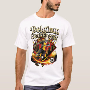 Belgium Goal Energy Skeleton Striker Nations Bold T-Shirt