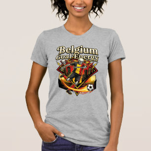 Belgium Goal Energy Skeleton Striker Nations Bold  T-Shirt