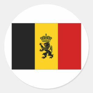 Belgium Government Ensign Flag Classic Round Sticker