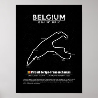 Belgium Grandprix racetrack map Poster