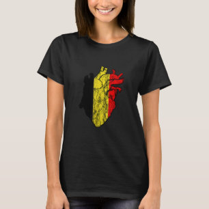 Belgium Heart Love Veins Belgian Flag Belgique Bel T-Shirt