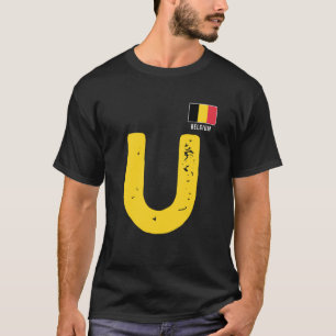 Belgium Human-Flag Letter U Group Matching Belgium T-Shirt