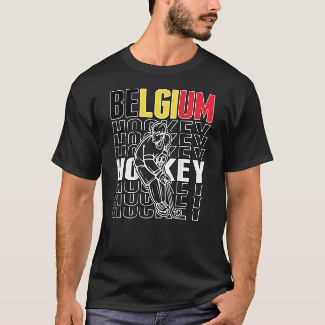 Belgium Ice Hockey Fans Proud Belgian Hockey Team  T-Shirt (Front)