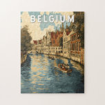 Belgium Illustration Travel Art Vintage Jigsaw Puzzle<br><div class="desc">Belgium vector artwork design. Belgium,  a European gem,  is known for its charming mediaeval cities,  world-famous chocolates and waffles,  and rich cultural heritage.</div>