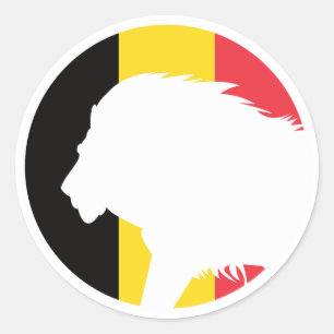 Belgium Lion Belgian National Animal Flag Classic Round Sticker