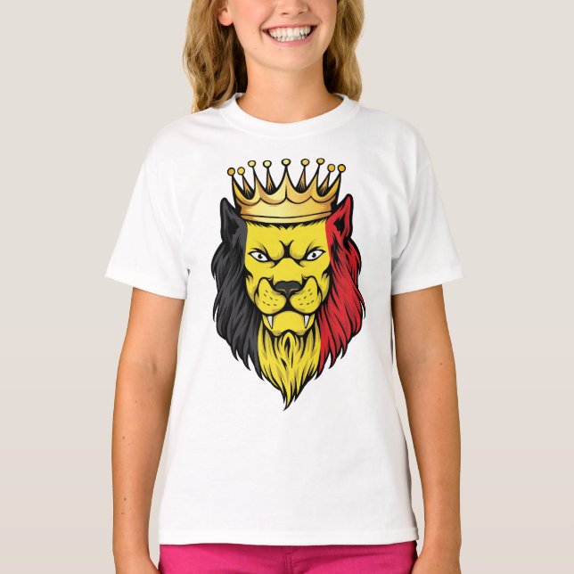 Belgium Lion King Flag T-Shirt (Front)