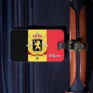 Belgium Luggage Tags, patriotic Belgian Flag Tag
