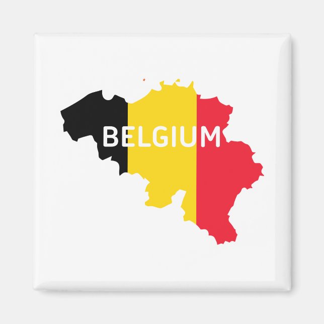 Belgium Map and Flag Magnet (Front)