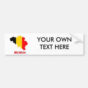 BELGIUM MAP BUMPER STICKER