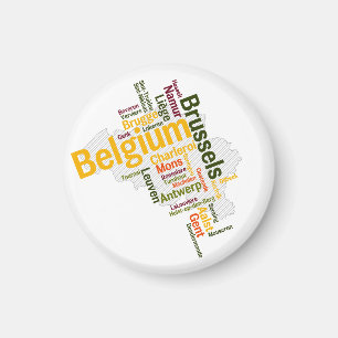 Belgium Map Cities Magnet