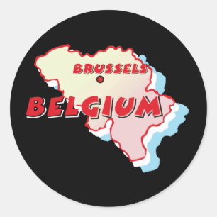 Belgium Map Classic Round Sticker
