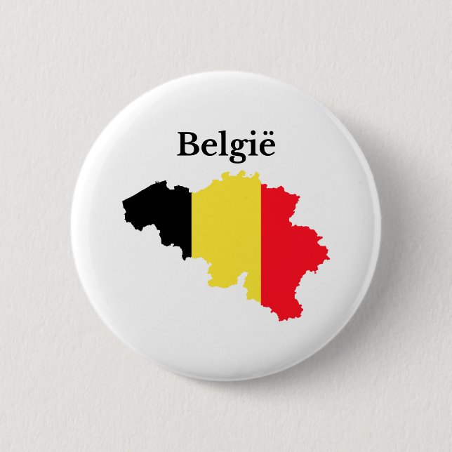 Belgium Map Flag (Dutch) 6 Cm Round Badge (Front)