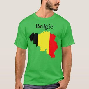 Belgium Map Flag In Dutch T-Shirt