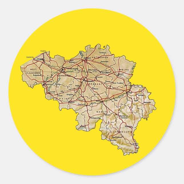 Belgium Map Sticker (Front)