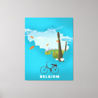 Belgium Map travel poster print.