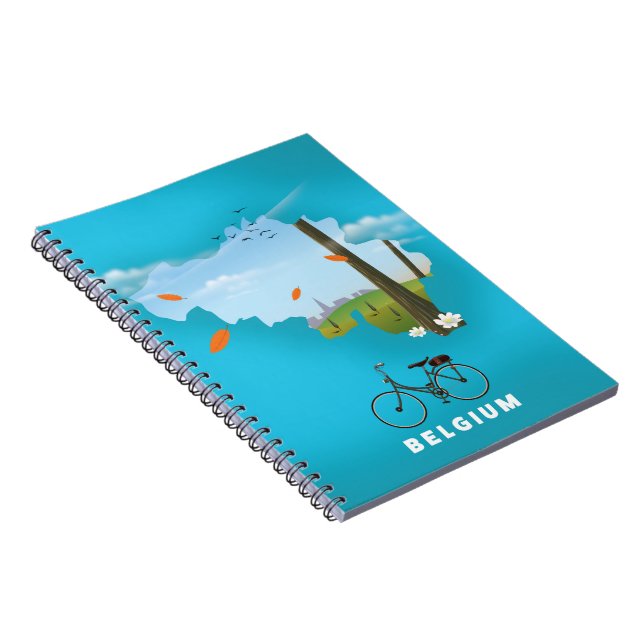 Belgium Map travel poster print. Notebook (Right Side)
