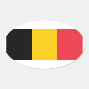 Belgium National Flag Oval Sticker