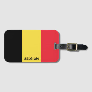 Belgium National Flag Patriotic Luggage Tag