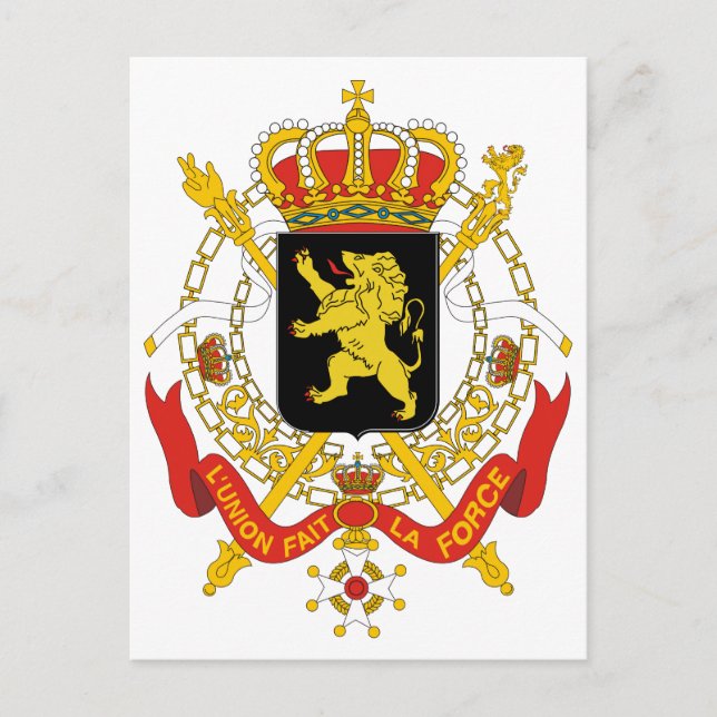 Belgium Official Coat Of Arms Heraldry Symbol Postcard (Front)