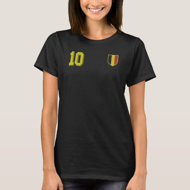 Belgium Or Belgien Design In Football Soccer Style T-Shirt (Front)
