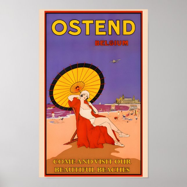 Belgium-Ostend  Vintage Travel Poster (Front)