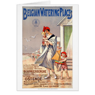 Belgium Ostende Vintage Travel Poster Restored
