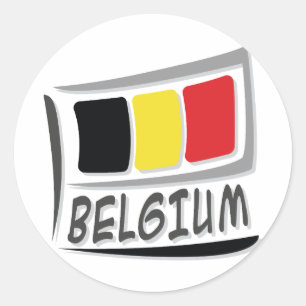 Belgium Pride X Flag Classic Round Sticker