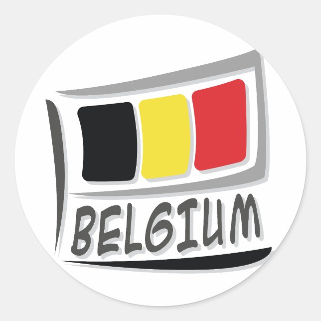 Belgium  Pride X Flag Classic Round Sticker (Front)