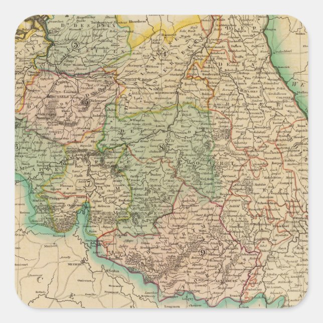 Belgium provinces square sticker (Front)